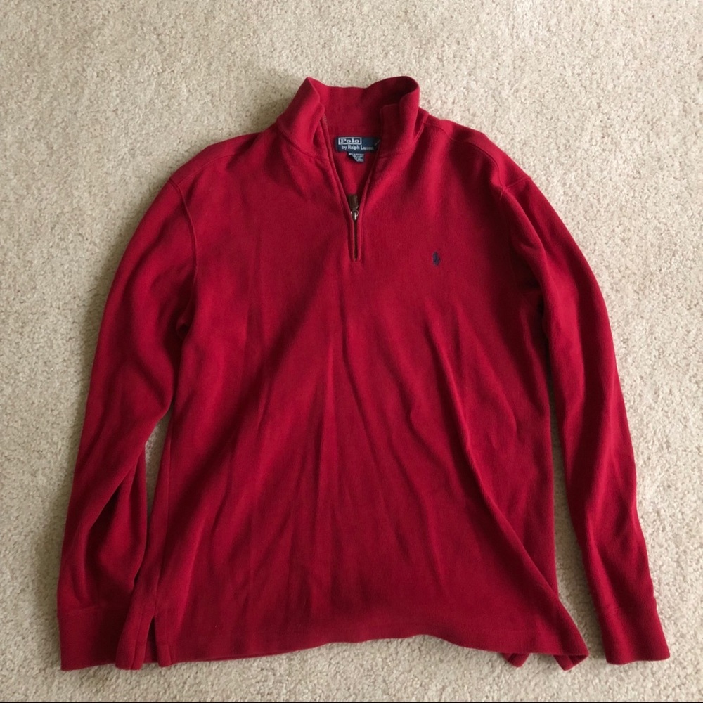 Red Polo Ralph Lauren Quarter Zip Pull Over